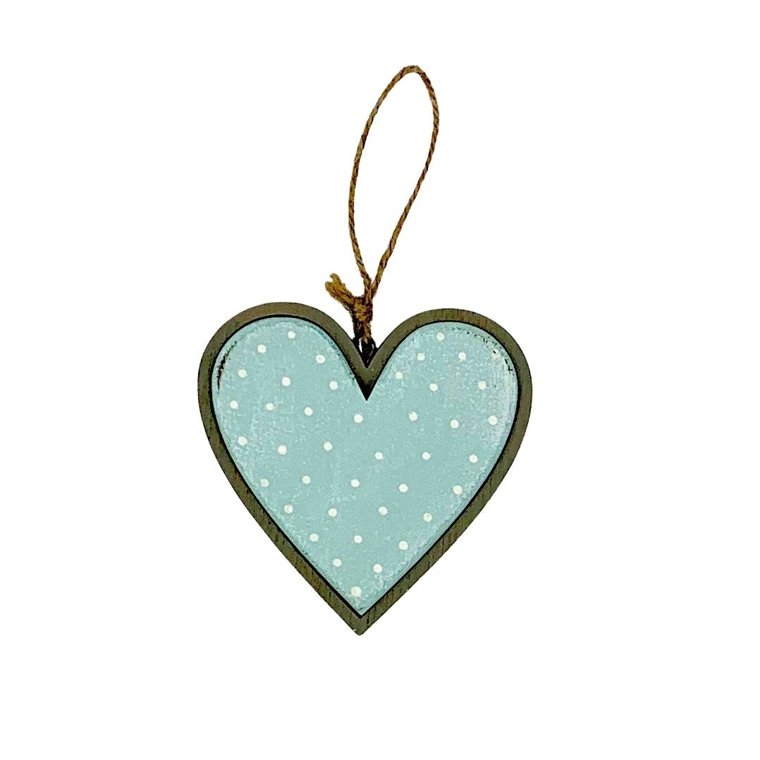 Wooden Pastel Hanging Hearts