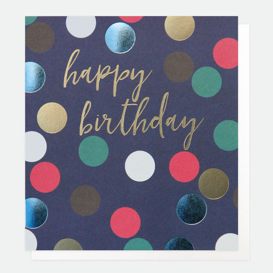 Happy Birthday Polka Dot Blue Card