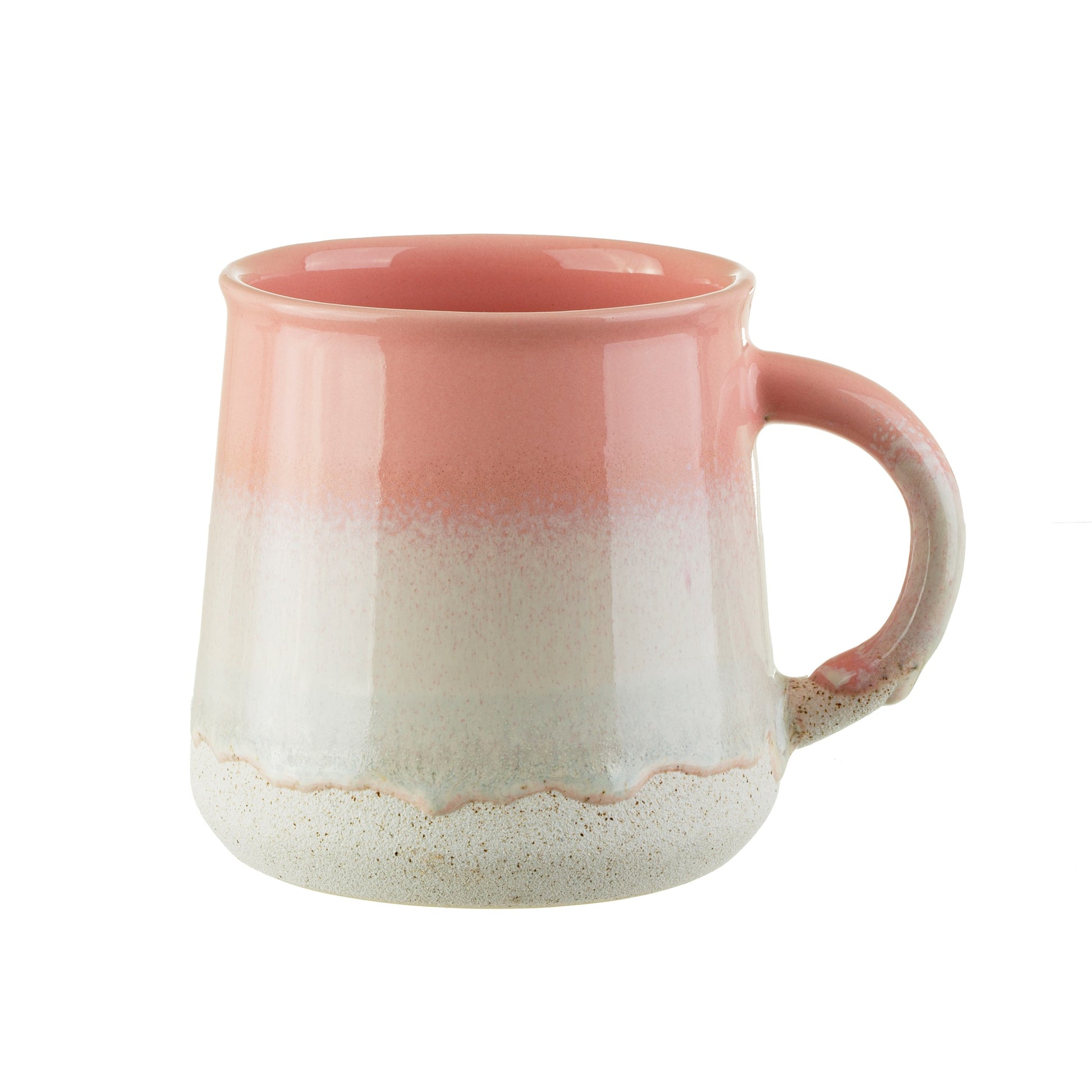 pink ombre mug on white background with handle on the right