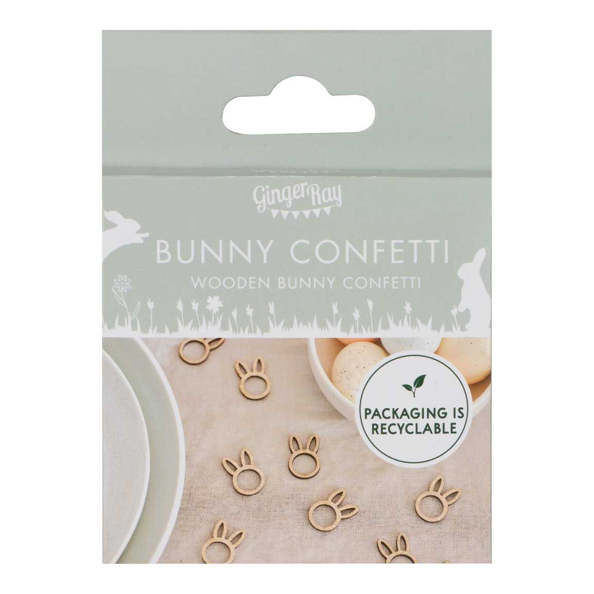 Wooden Easter Bunny Table Confetti