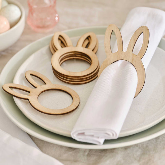 Wooden Easter Bunny Napkin Rings
