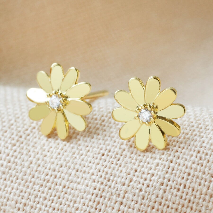 Gold Daisy Stud Earrings