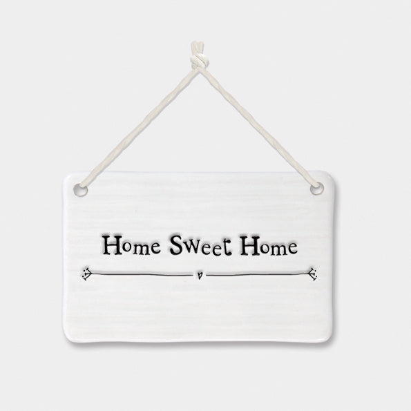 Home Sweet Home White Porcelain Sign