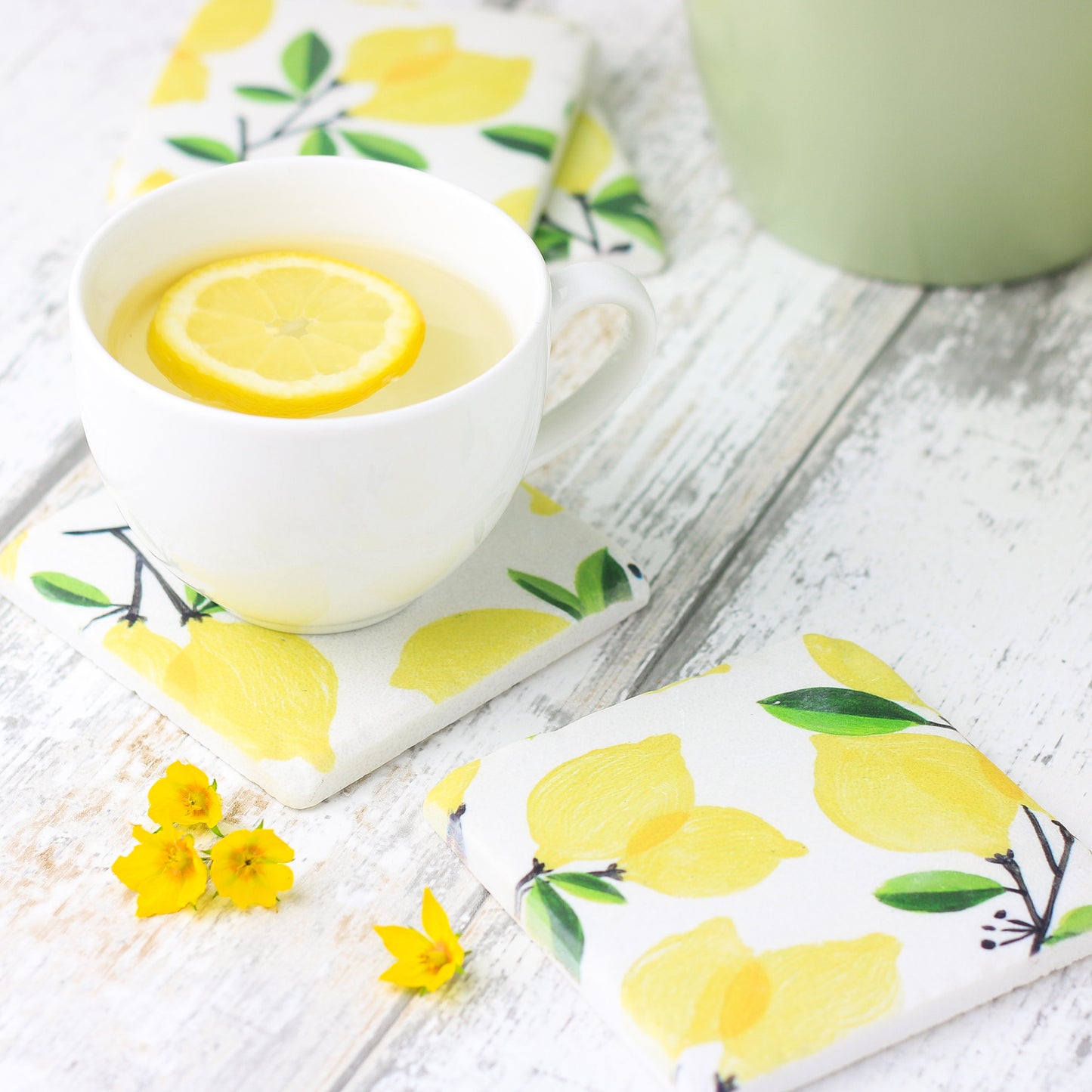 Italian Lemon Tree Coasters - Set of Four