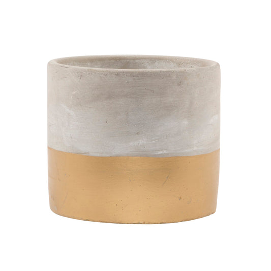 Gold Dipped Cement Planter