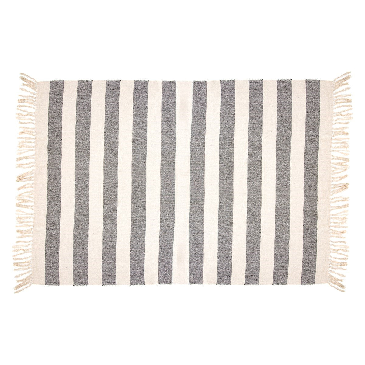 Natural Striped Blanket Throw