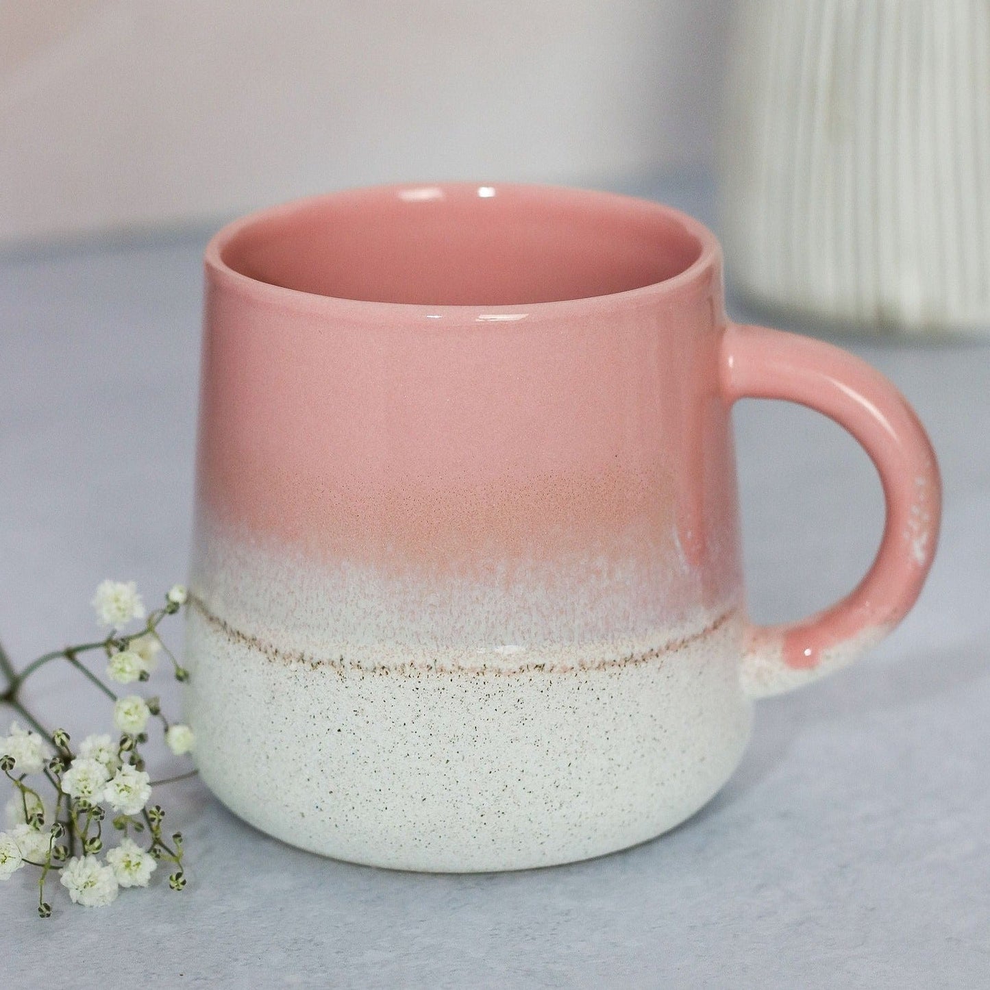 Pink mojave mug on grey background