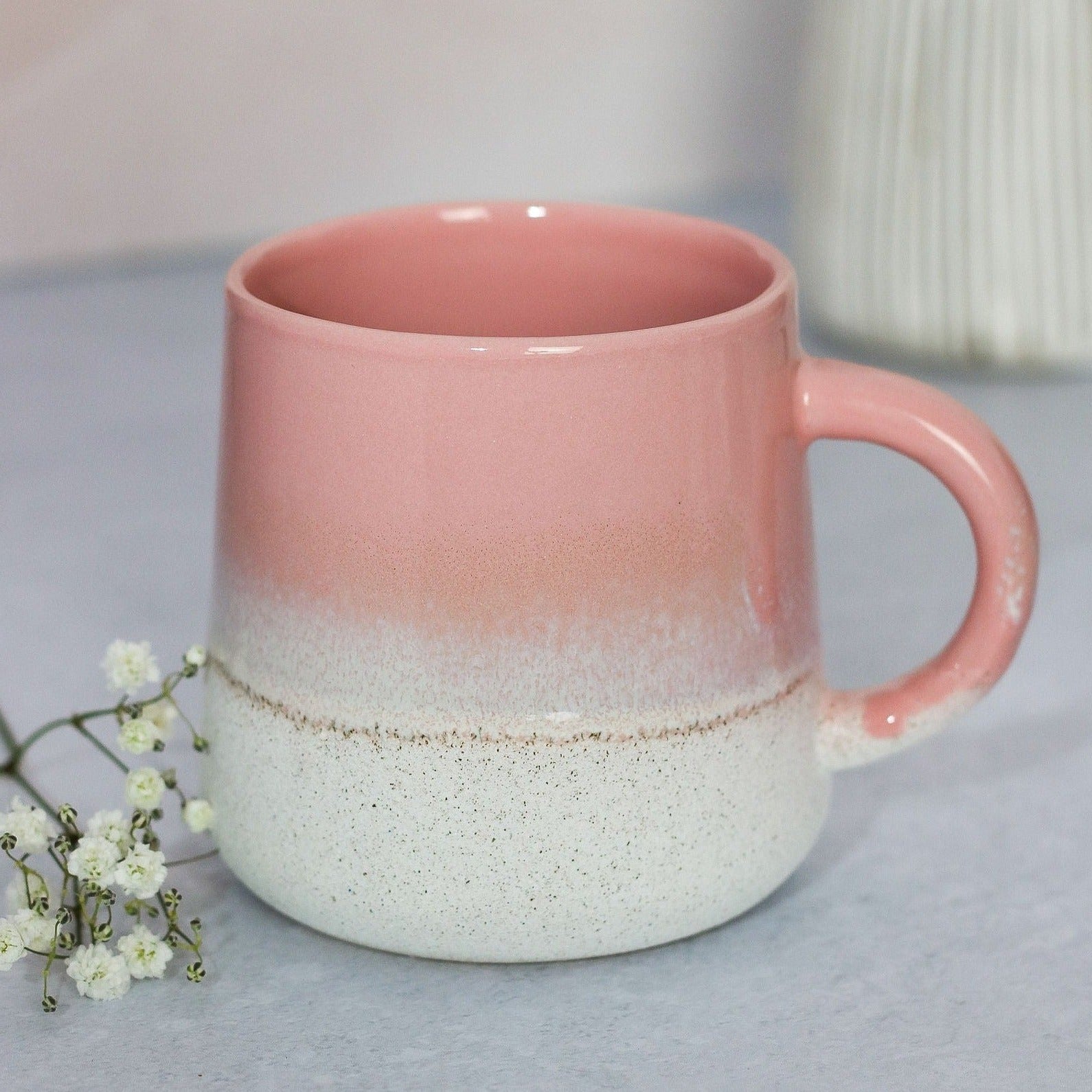 Pink mojave mug on grey background