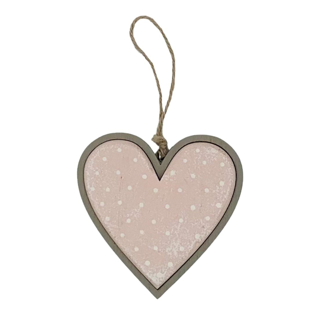Wooden Pastel Hanging Hearts