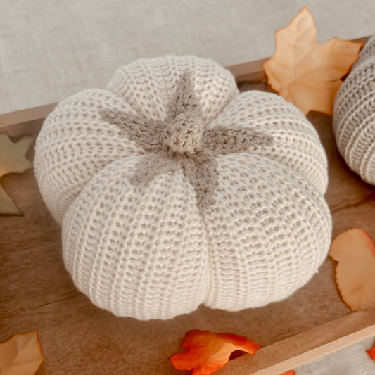 White Knitted Pumpkin - Small