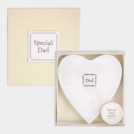 East of India Dad Heart Coaster in Box