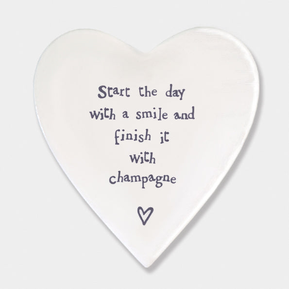 Champagne Themed white porcelain coaster 