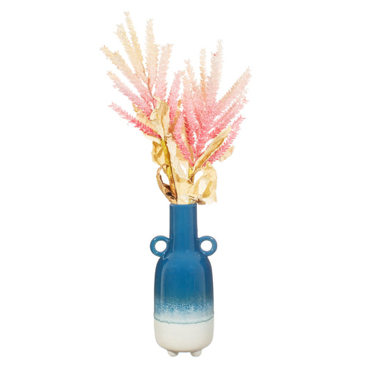Blue Ombre Vase with dried flowers