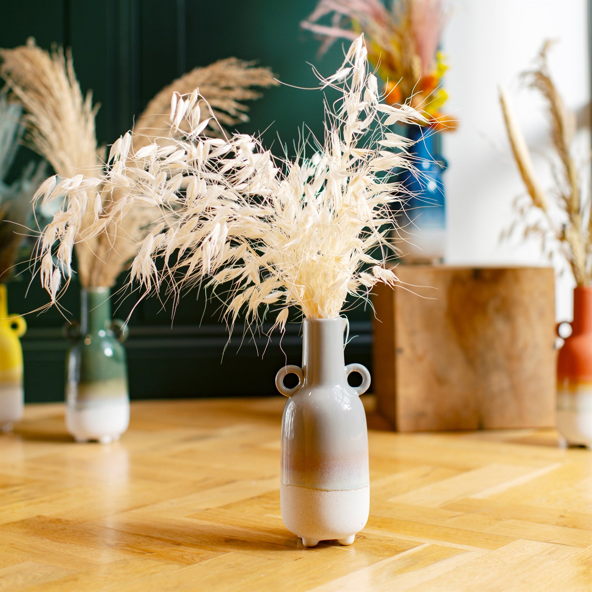 Grey Ombre Vase with dried flowers in a lifestyle image