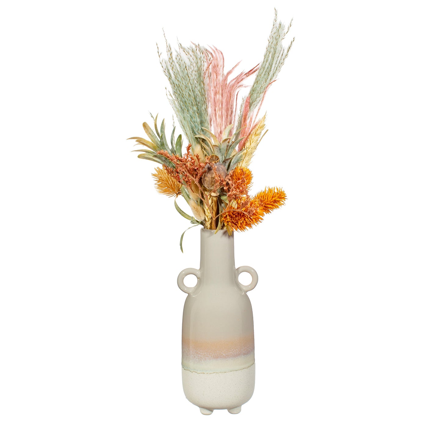 Grey Ombre Vase with dried flowers