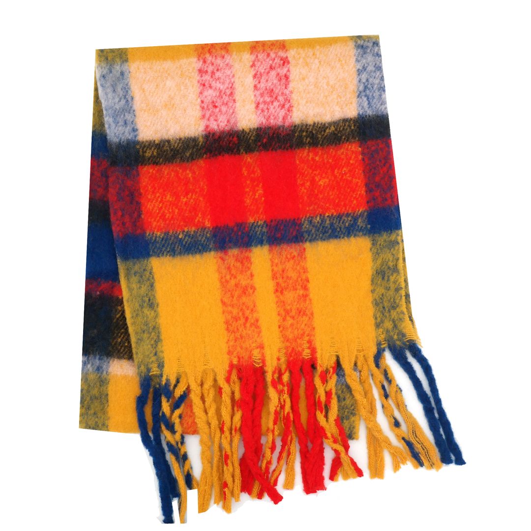Yellow and Red Tartan Scarf