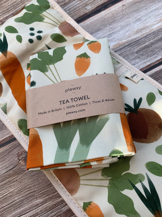 Vegetable Print Tea Towel