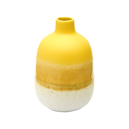 Yellow Ombre Bud Vase with white background