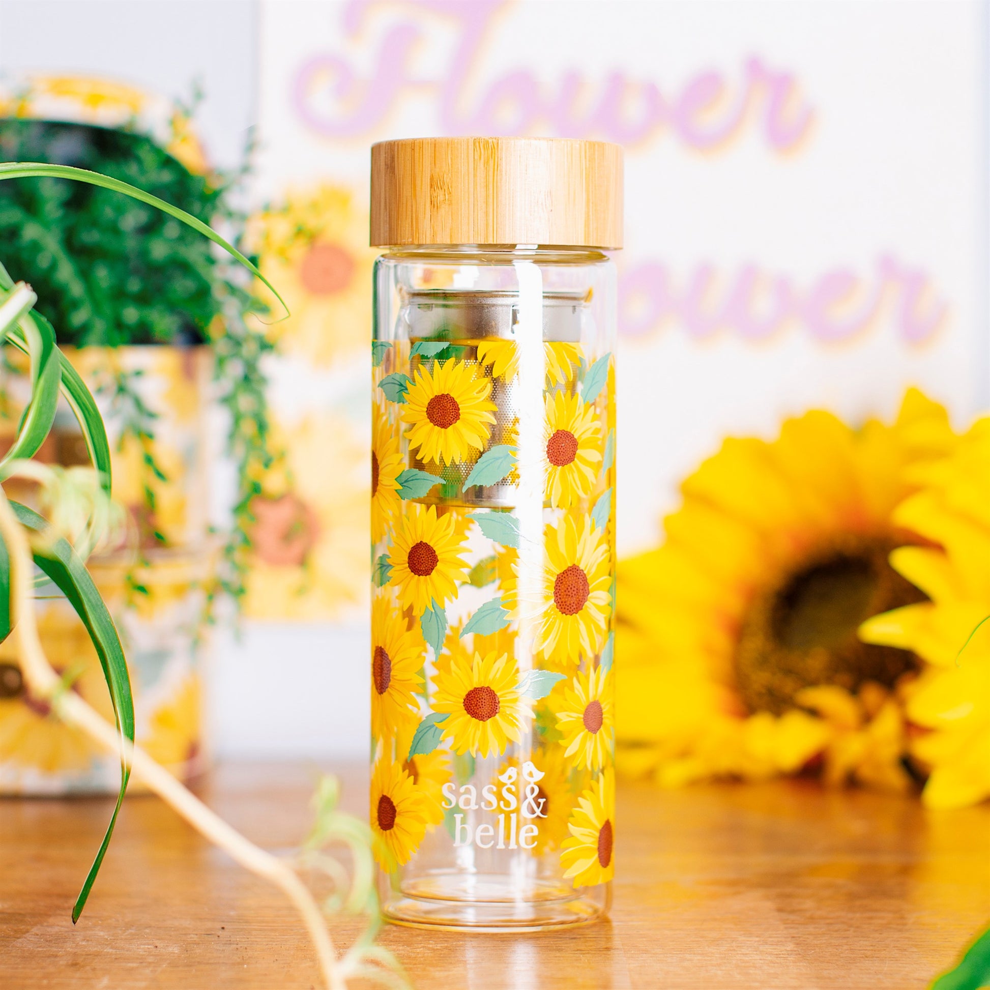 sunflower glass bottle infuser 