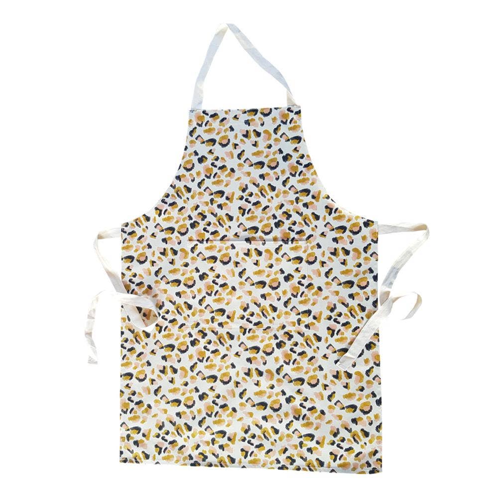 leopard print apron on white background