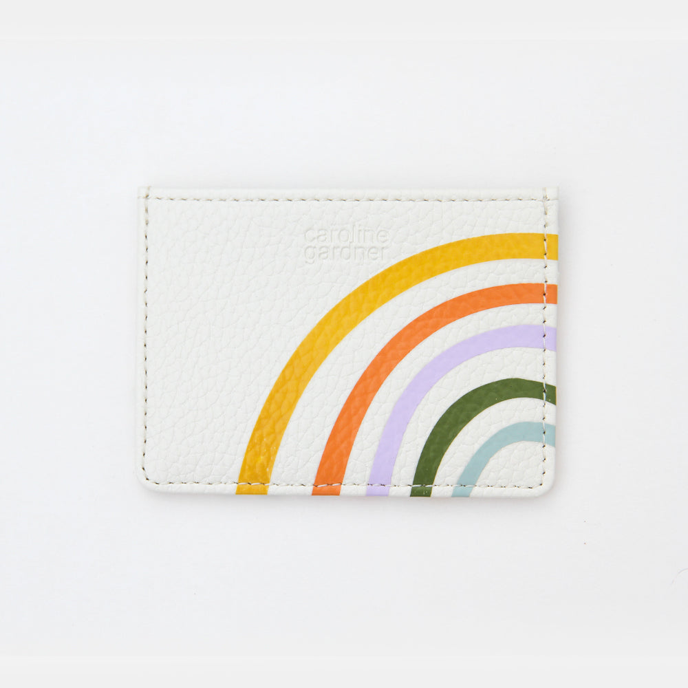 back of rainbow card holder on a white background